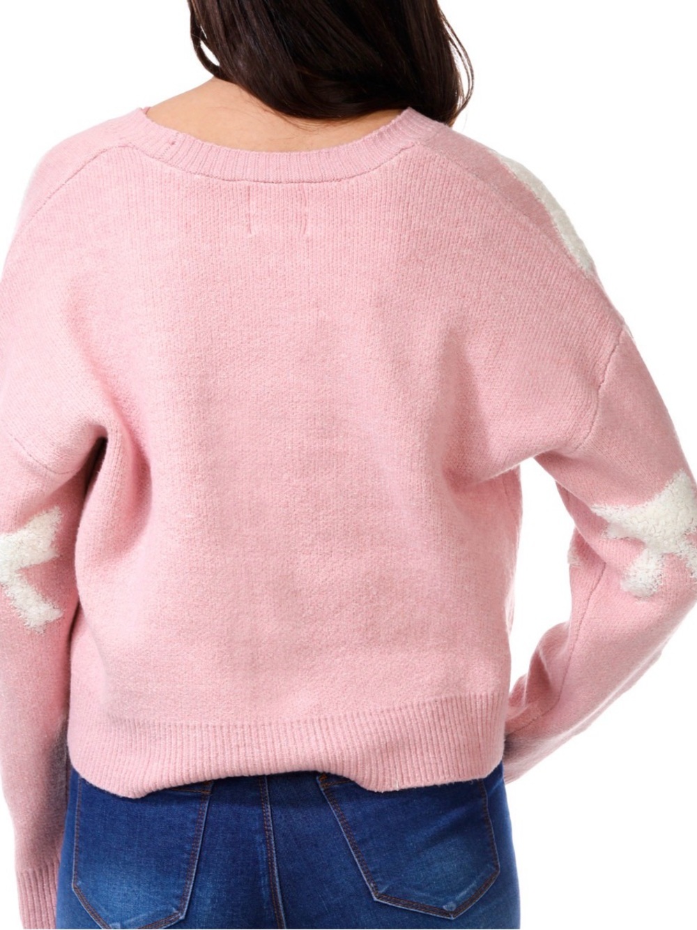 NWT No Comment Juniors Long Sleeve Bow Motif Cardigan - Picture 2 of 2